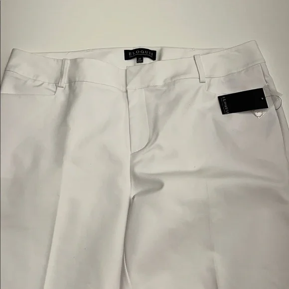 Eloquii Classic White Straight Leg Trousers - Picture 2 of 3